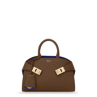 Ferragamo Mud Leather Mini Hug Handbag
