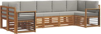vidaXL Conjunto De Sof&aacute;s De Exterior 7 Uds. Gris Natural Y Claro Vidaxl