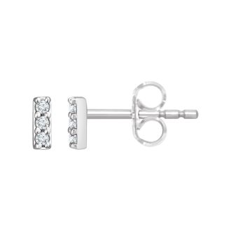 Diamond2Deal 05ct Lab-Grown Diamond Bar Stud Earrings Clarity SI, Color G-H, 14k Gold