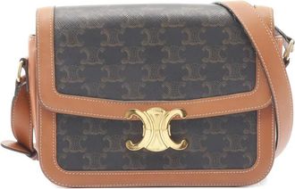 Celine Borsa a spalla con stampa Triomphe anni 2000 - Marrone