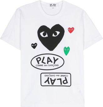 Comme Des Garçons White Crewneck Logo Patch T-Shirt