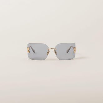 Miu Miu Aube Sunglasses, Woman, Light Gray Lenses
