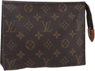Louis Vuitton Pre-owned Clutches, female, Brown, Size: ONE SIZE Pre-owned Canvas Pouch