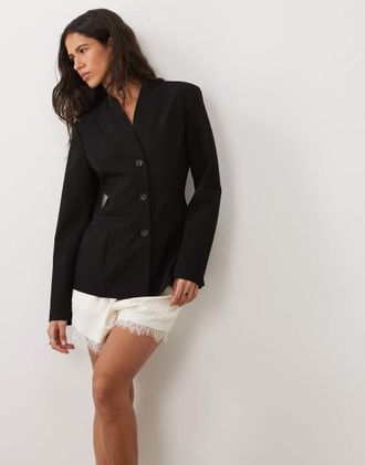 Asos blazer sartoriale sagomato sui fianchi nero