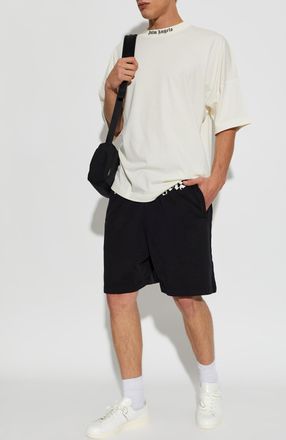 Palm Angels T-shirt With Logo, Mens, Cream