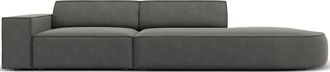 BLOOMINGLOFT 3-Sitzer Designsofa Jodie mit abgerundetem Ottomane rechts - Samtbezug