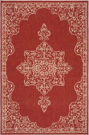 Safavieh Alfombra medall&oacute;n de polipropileno rojo/beige, 122 x 183 cm