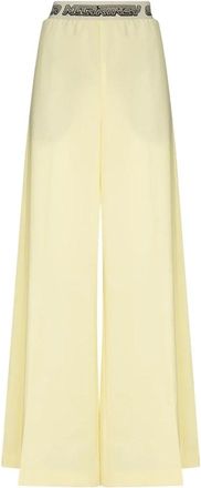 Stella McCartney Wijde Pijpen Broek - Dames - Wijde Broeken - Geel - XS - Wol - Broeken