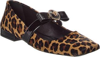 Versace Ribbon Haircalf & Patent Ballerina Flat