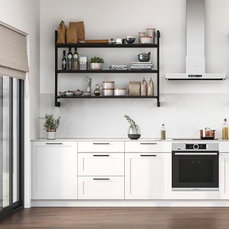 Emuca Kit De Estructura Modular Zero Con Herrajes Para El Montaje De Fijaci&oacute;n A Pared, Aluminio Y Zamak, Pintado Negro Texturizado - Emuca