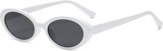 Generic Womens Small Frame Outdoor Sunglasses Vacation Mens Commuter Decorative Sun Glasses(White)