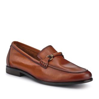 Jones Bootmaker Mens Raul Smart Leather Loafers - Tan - Size UK 9