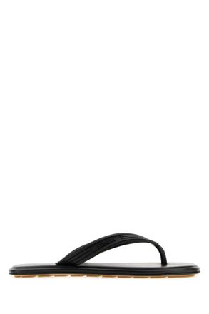 Bottega Veneta Black Solid Sampieri Slippers