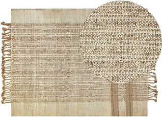 Beliani Rug ORTAOBA Beige 140 x 200 cm Jute