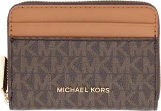 Michael Kors Jet Set Small Zip-Around Coin Card Case - Dames - Portefeuilles - Bruin - ONE Size - Accessoires