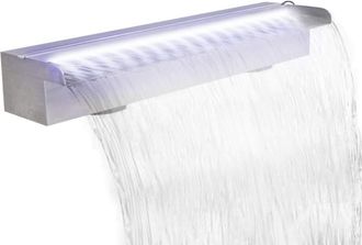 vidaXL Fuente Cascada Rectangular Led Para Piscina Acero Inoxidable 60 Cm Vidaxl