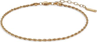 Alex and Ani Mini Rope Chain Anklet in Gold at Nordstrom