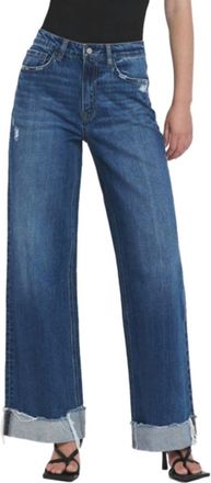 Flying Monkey Super High Rise Baggy Wide Leg Jeans In Blue