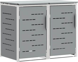 vidaXL Almacenamiento De Contenedor Con Ruedas For 2 Bins 240l Gris Vidaxl