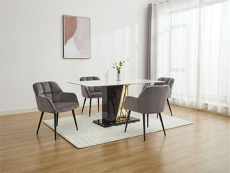 Pascal Morabito Lotto di 2 sedie Con braccioli Velluto e metallo Grigio - PEGA di Pascal MORABITO