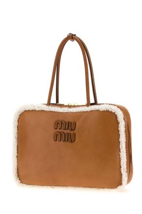 Miu Miu Womens Camel Leather Beau Handbag Cognacnaturale Ovisariesaries Borse A Mano Bag