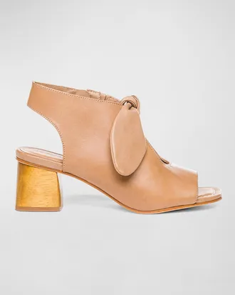 Bernardo Lizzie Leather Knot Zip Sandals