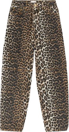 Ganni Jeans leopardati - Marrone