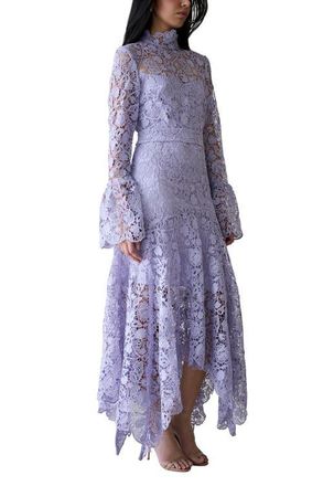 VASILIKI Leila High Neck Lace Dress Lilac at Nordstrom, Size X-Large