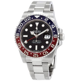 Rolex Pre-owned Rolex Gmt-Master Ii GMT Black Dial Mens Watch 126710BKSO
