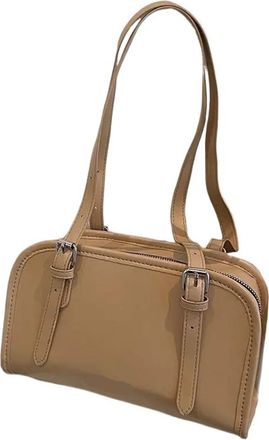 Generic Fashionable Mini Shoulder Handbag For Women Stylish Versatile Underarm Bag Retro(Khaki)