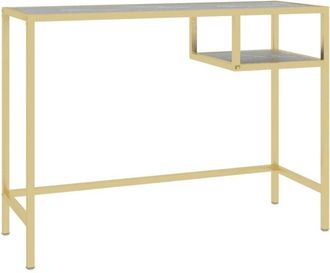 vidaXL Vidaxl - Scrivania per Computer Marmo Nero 100x36x74 cm Vetro Temperato