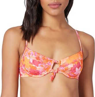 L*Space L*Space Into The Top Womens Pink Tropics Rose Knotted Swimwear JDM1119