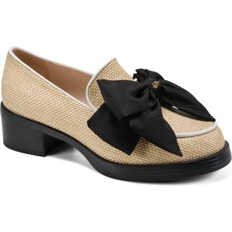 Karl Lagerfeld Camilia Bow Loafer in Natural/Bright White at Nordstrom, Size 7.5