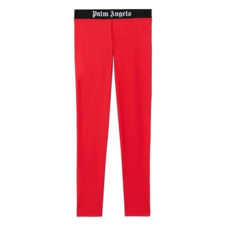 Palm Angels Classic Logo Sport Leggings - female - Palm Angels - Training Trousers & Tights - Red - M - Sport