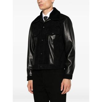Ernest W. Baker Panelled Lambskin and Suede Jacket - Black