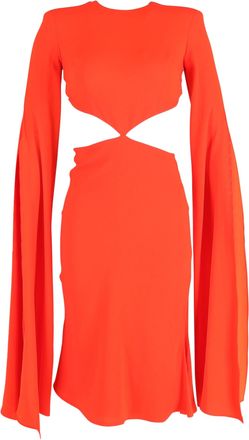 Alex Perry Cape Effect Cutout Dress in Red Polyester