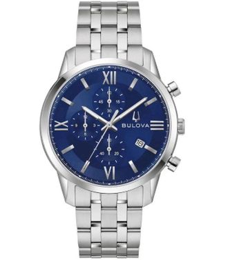 Bulova Sutton Chronograph Quartz Blue Dial Mens Watch 96b476