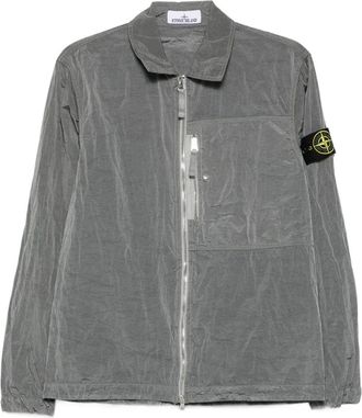Stone Island Shirtjack met opgestikte zak en ritssluiting - Grijs