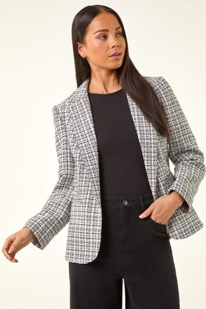 Roman Boucle Revere Collar Blazer