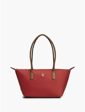 Tommy Hilfiger Womens Monogram East-West Tote Bag - Autumn Red