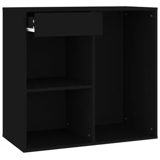 vidaXL Vidaxl - Armario De Maquillaje Madera Contrachapada Negro 80x40x75 Cm