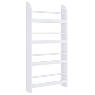 HOMCOM Estanter&iacute;a De Pared De Libros Con 4 Estantes Librer&iacute;a Infantil Para Hogar Oficina Carga 30kg 59x12x113cm Blanco