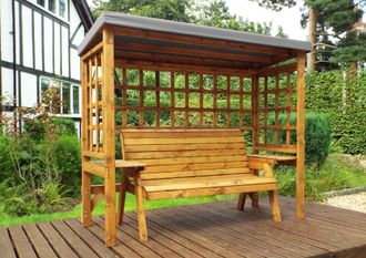 Charles Taylor Trading Wentworth Three Seater Arbour Grey in Brown