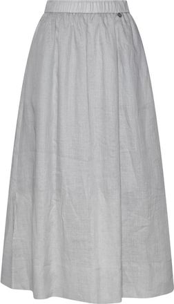 Silvian Heach Shipo Skirt - Dames - Midirokken - Grijs - M - Katoen - Rokken