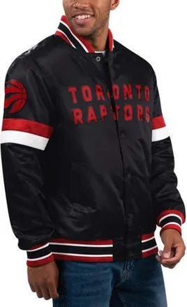 Starter Mens Starter Black Toronto Raptors Home Game Satin Full-Snap Varsity Jacket at Nordstrom, Size X-Large