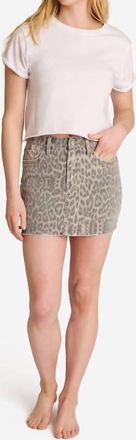Flying Monkey Leopard Mini Skirt In Brown
