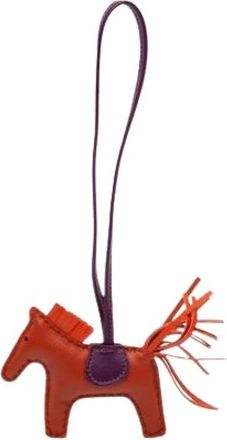 Herm&egrave;s Pre-owned Rodeo Bag Charm - Dames - Vintage Accessoires - Oranje - ONE Size - Leer - Vintage