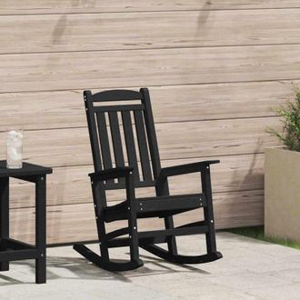 vidaXL Silla Mecedora De Jard&iacute;n Negro 70 X 92 X 108cm Hdpe Vidaxl