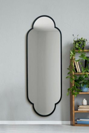 MirrorOutlet Black Metal Framed Double Arched Oval Wall Mirror 67 X 23 170 X 59M | Size: 1 Pack