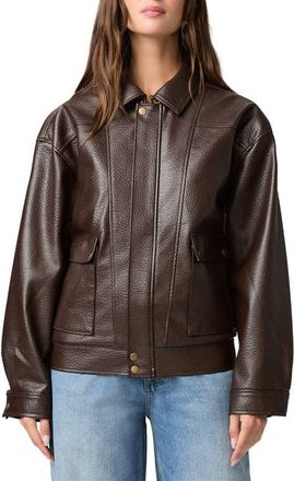 Paige Ashland Faux Leather Jacket in Dark Brown at Nordstrom, Size X-Small